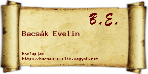Bacsák Evelin névjegykártya