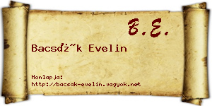 Bacsák Evelin névjegykártya